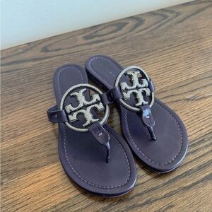 Tory Burch Dark Purple Miller Sandals